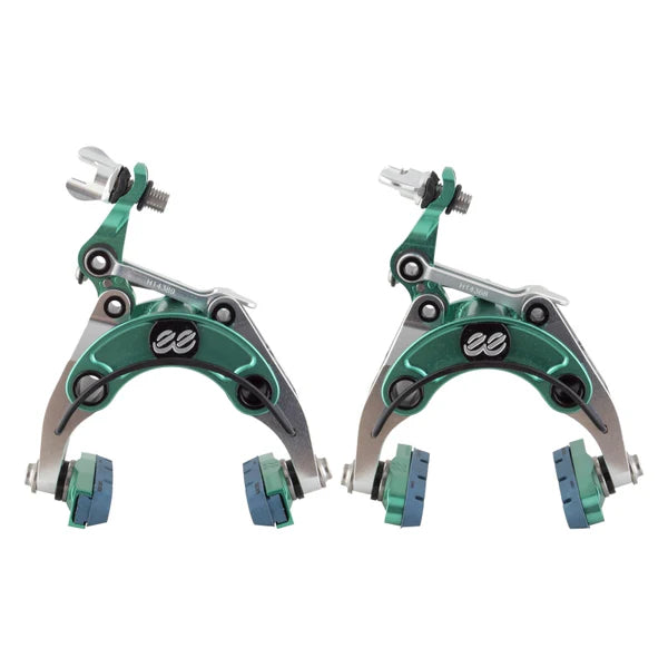 Cane Creek eeBrake G4 Regular Mount Silver/Green Dual Pivot Caliper (S) F & R