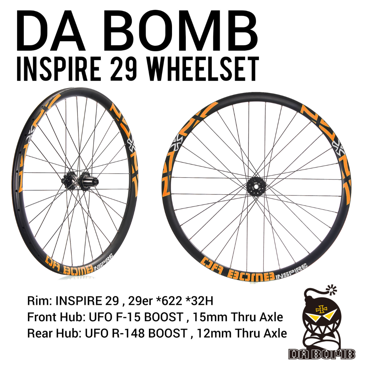 DaBomb Inspire 29 Boost 29" Wheelset