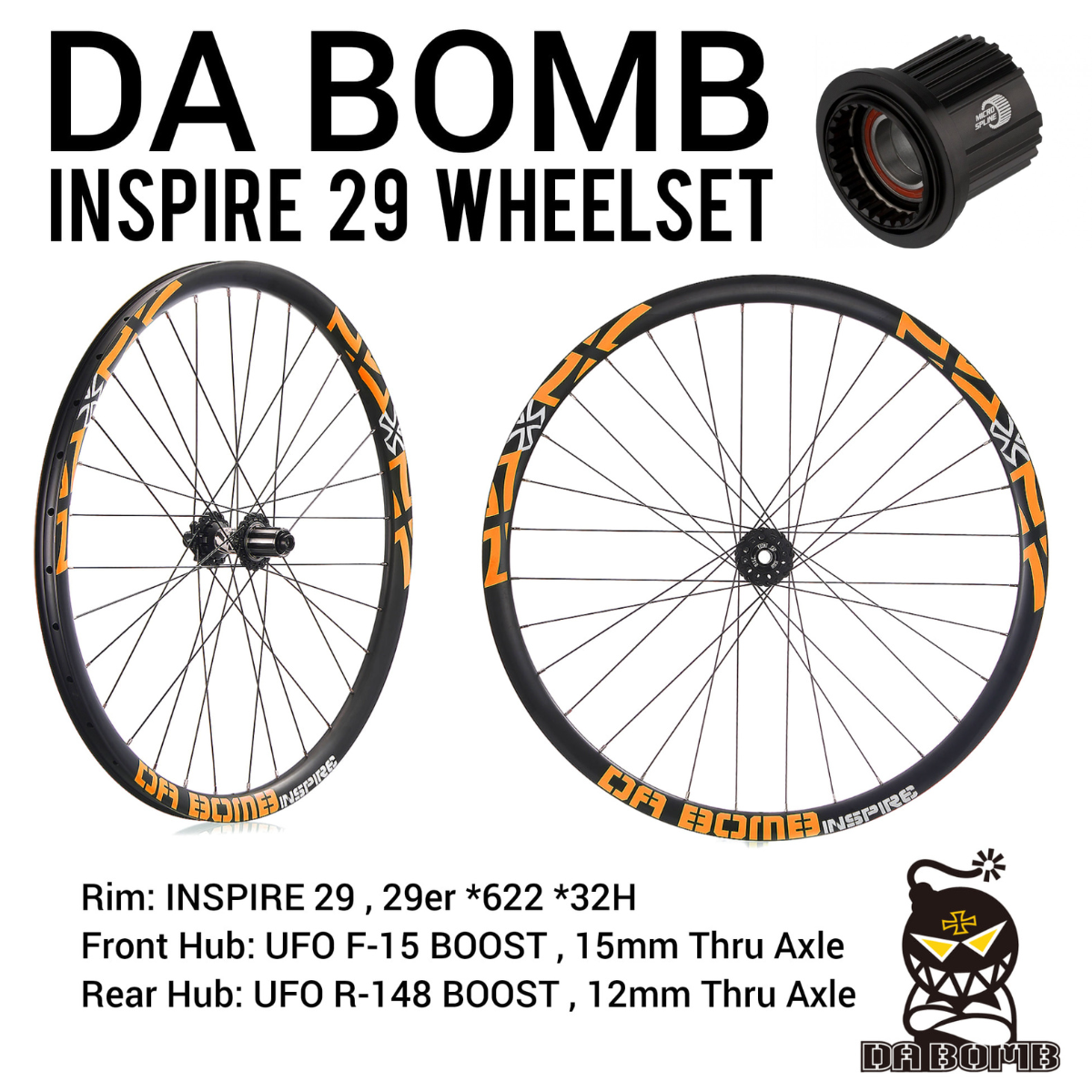 DaBomb Inspire 29 Boost 29" Wheelset